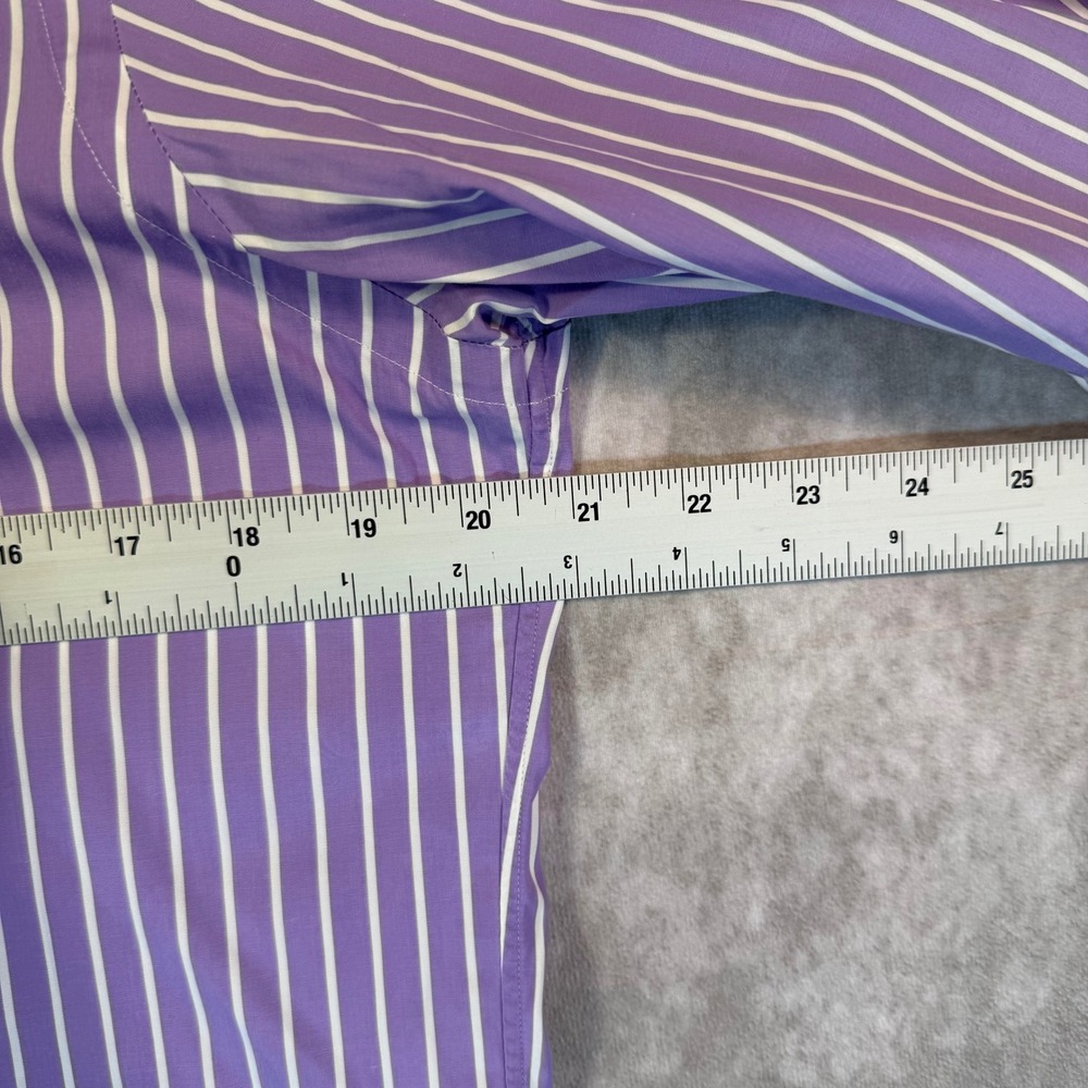 Ralph Lauren Shirt Men Small Purple Striped Long Sleeve Cotton Preppy Ivy League - Picture 4 of 10